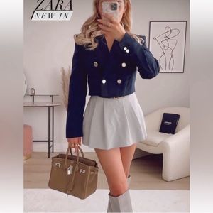 ✨ZARA NWT DOUBLE BREASTED CROP BLAZER ✨